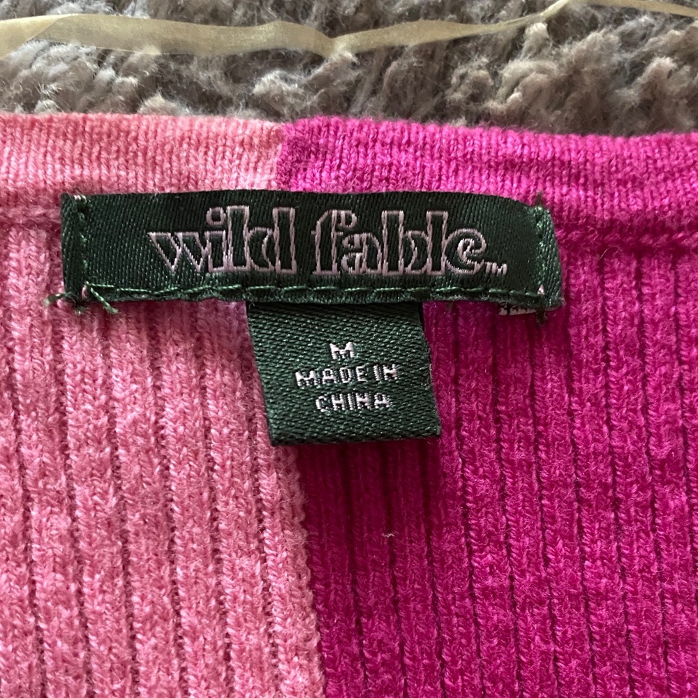 4/$30 Two-Tone Ribbed Crop Cardigan - Picture 2 of 2